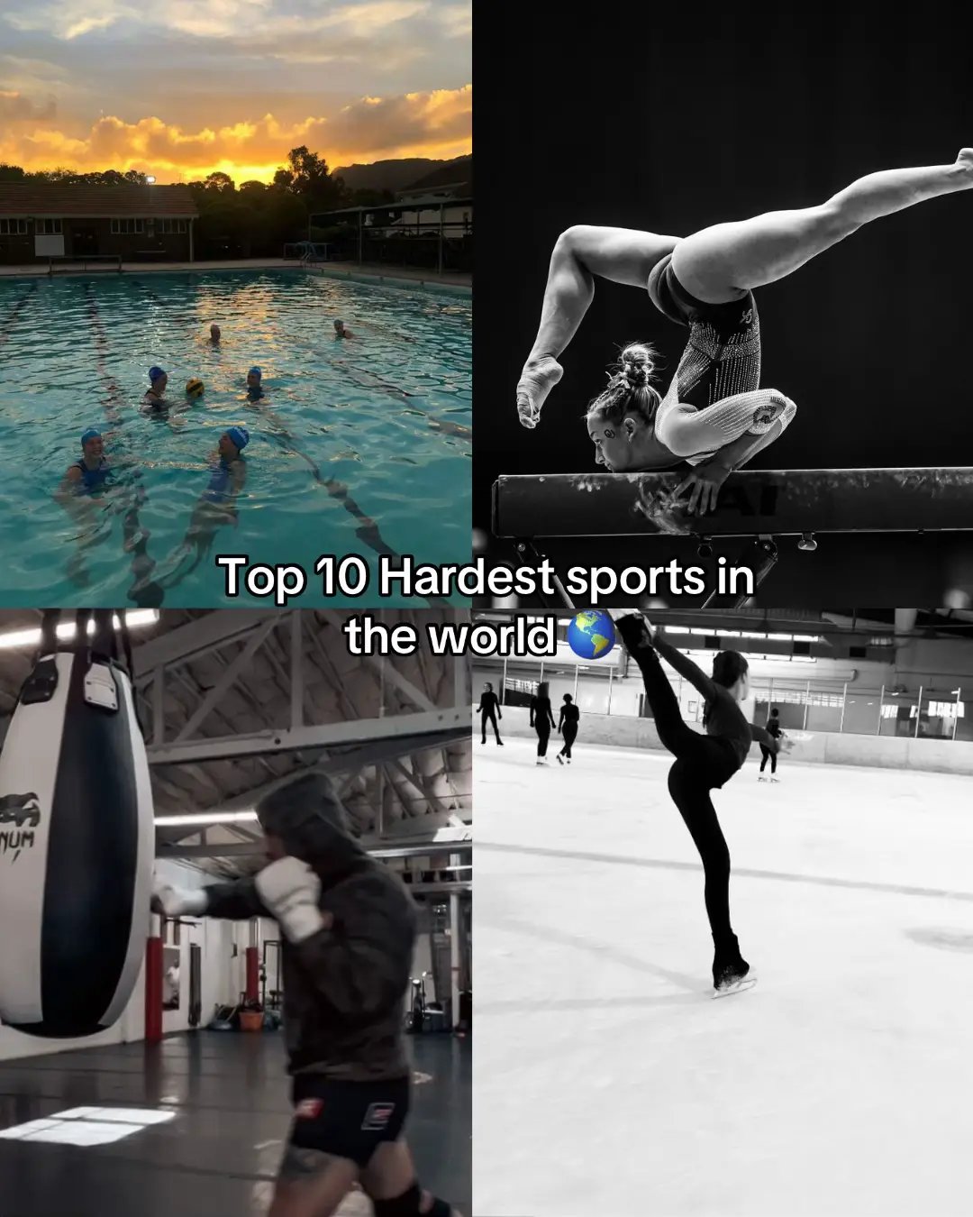 Top 10 Hardest sports in the world 🥇#basketball #americanfootball #figureskating #waterpolo #tennis #rugby #icehockey #wrestling #gymnastics #boxing Wrestling, Gymnastics, Boxing 🥊🤸♀️🤼♀️