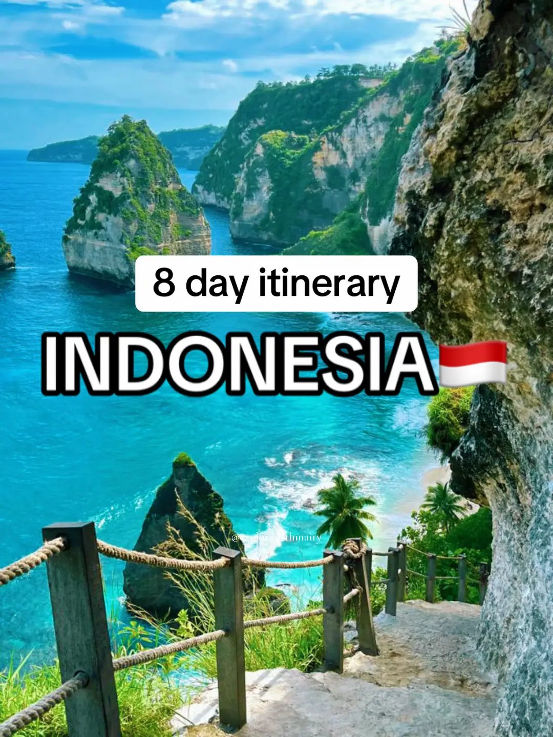 How to spend 8 days in Indonesia with best places to visit & things to do (save for travels)🇮🇩📍 #fyp #indonesia #foryoupage #traveltiktok #holiday #luxurytravelstyle #bali #komodoisland #itinerary 